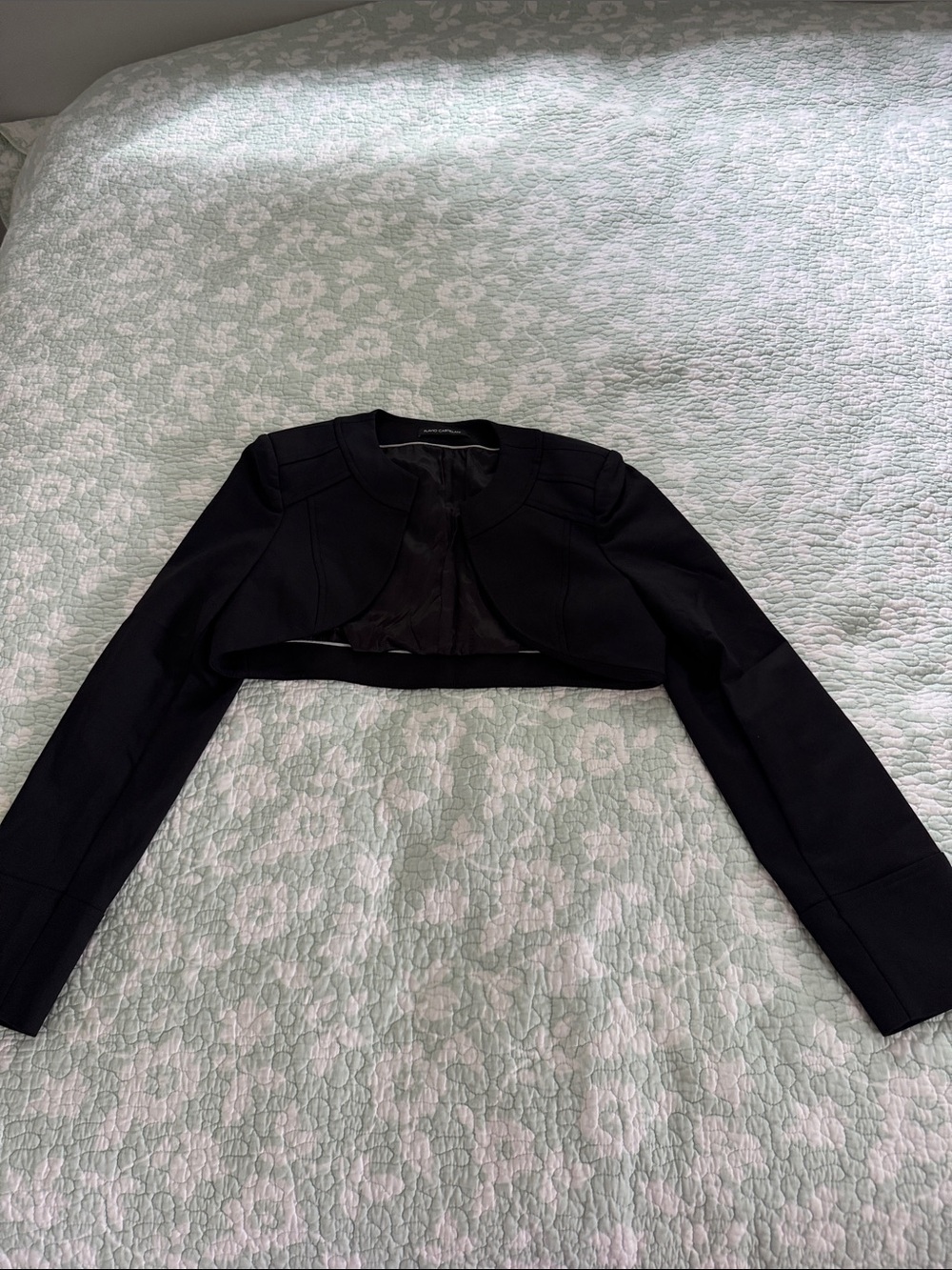 Black Cropped Bolero Blazer - Unbranded